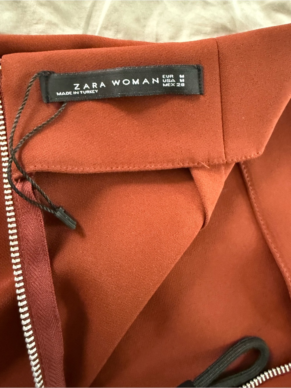Zara Brick Red High-Waist Pencil Skirt - Picture 3 of 3